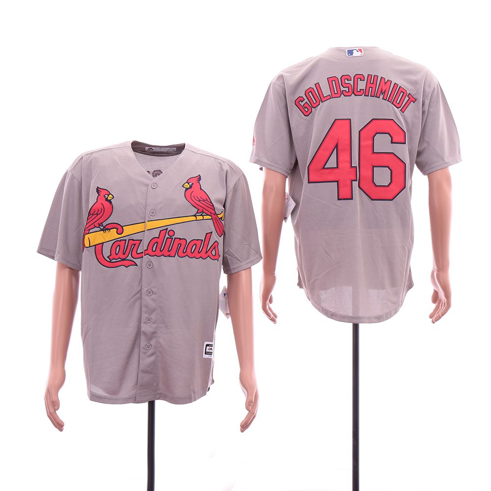 Men St.Louis Cardinals #46 Goloschmidt Grey Game MLB Jerseys